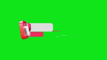 a red and white phone on a green screen video