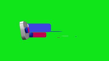 a green screen with a red, blue and pink object video