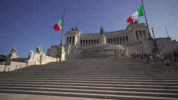 Oct. 8 2023. Rome, Italy. Altar of the Fatherland. Venice square. Piazza Venezia in center located on the Campidoglio hill in Roma. Capitoline Hill. Atrio della liberta. Sacrario delle bandiere. video