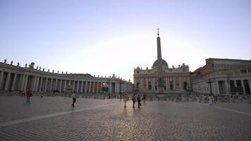 October 20, 2023. Vatican City, Italy. Papal See. Vatican City State. View Of Saint Peters Square. Citta del Vaticano. Saint Peters Basilica and Street Via della Conciliazione with some tourist. video