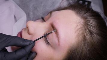 Permanent makeup procedure, performing PMU of eyebrows video