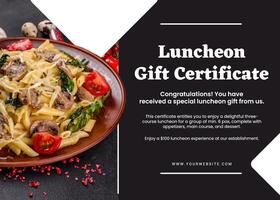 Gift Certificate Luncheon template