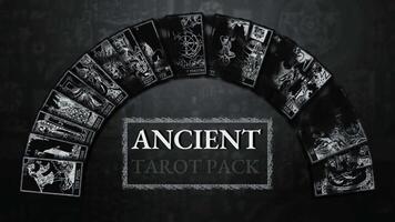 tarot kaart lezing sjabloon, intro sjabloon voor bedrijf, advertentie en marketing, kaarten van tarot dood en de duivel roterend video