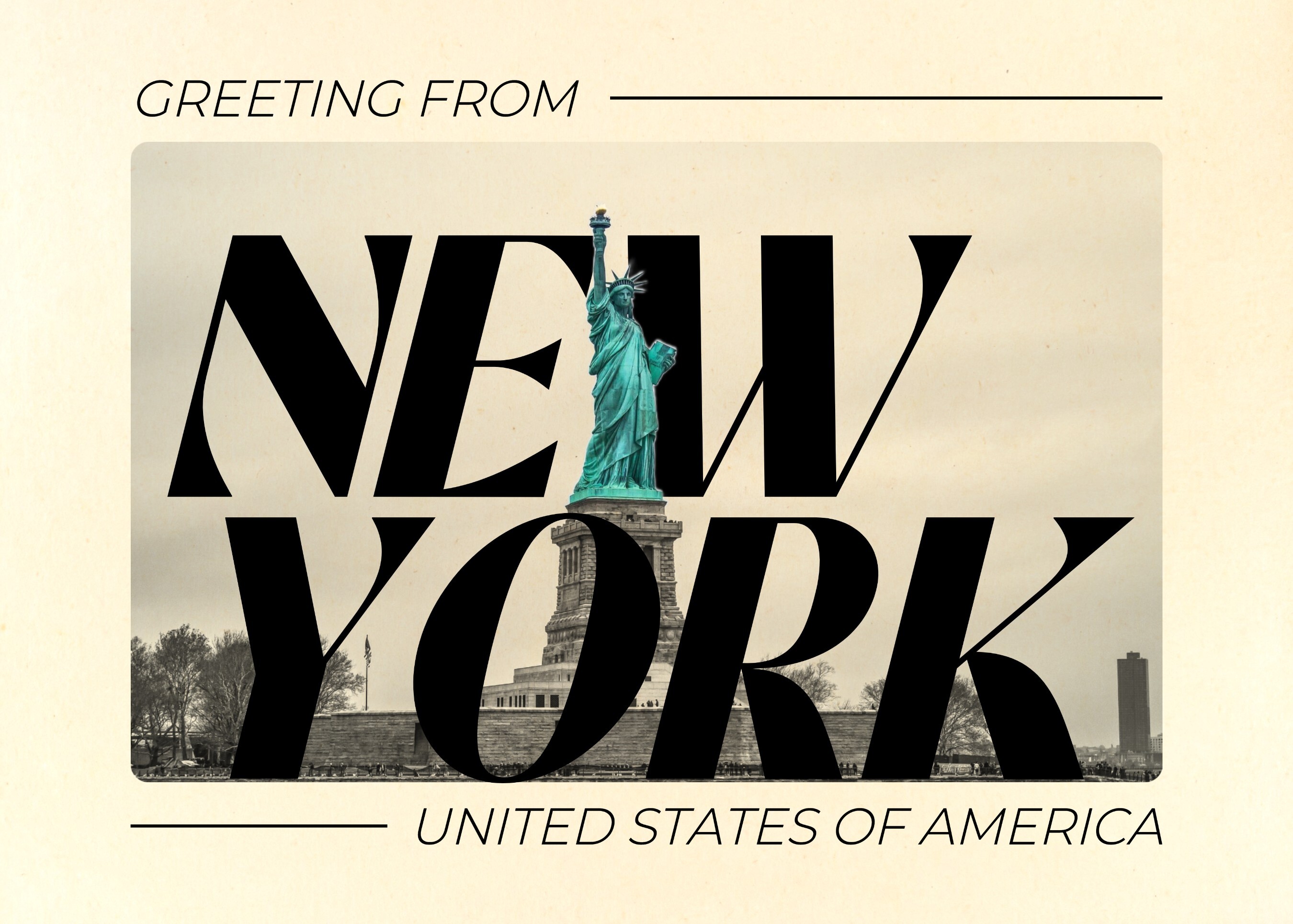 Greeting From New York USA Postcard Template
