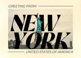 Greeting From New York USA Postcard Template