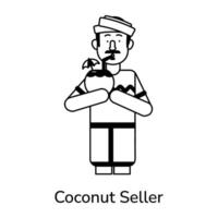 Trendy Coconut Seller vector