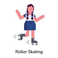 Trendy Roller Skating vector