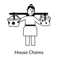 Trendy House Chores vector