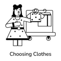 Trendy Choosing Clothes vector