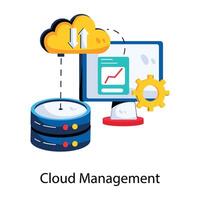 Trendy Cloud Management vector