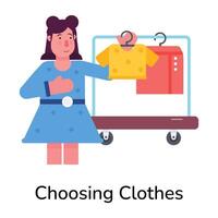 Trendy Choosing Clothes vector