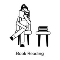 Trendy Book Reading vector
