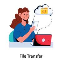 Trendy File Transfer vector