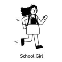Trendy School Girl vector
