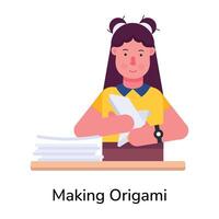 Trendy Making Origami vector