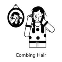 Trendy Combing Hair vector