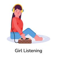 Trendy Girl Listening vector