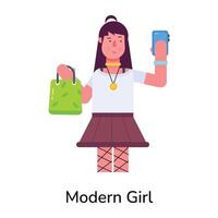 Trendy Modern Girl vector