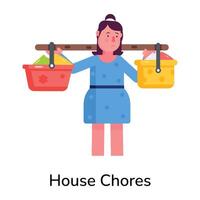 Trendy House Chores vector