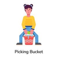 Trendy Picking Bucket vector