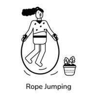 Trendy Rope Jumping vector