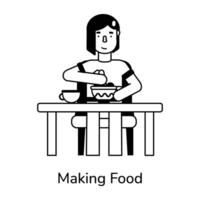 Trendy Making Food vector