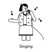 Trendy Singing Concepts vector