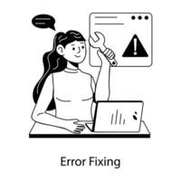 Trendy Error Fixing vector