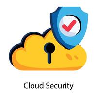 Trendy Cloud Security vector