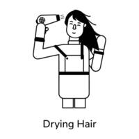 Trendy Drying Hair vector