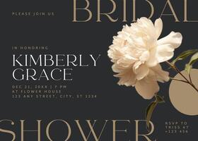 Bridal Shower Invitation Card Landscape Template 