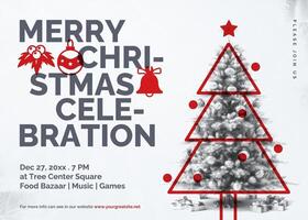 Christmas Celebration Invitations Card Landscape Template
