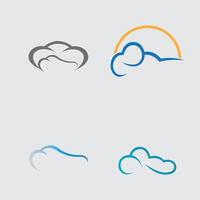 collection of simple cloud logos and symbols isolated on gray background vector