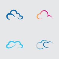 colección de sencillo nube logos y símbolos aislado en gris antecedentes vector