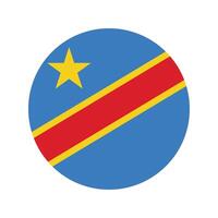 National Flag of Democratic Republic of the Congo. Democratic Republic of the Congo Flag. Democratic Republic of the Congo Round flag. vector