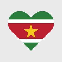 National flag of Suriname. Suriname Flag. Suriname Heart flag. vector