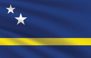 National flag of Curacao. Curacao Flag. Waving Curacao flag. vector