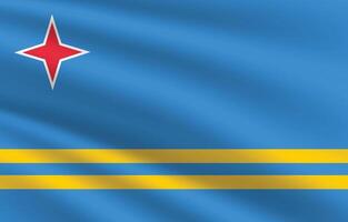 National flag of Aruba. Aruba Flag. Waving Aruba flag. vector