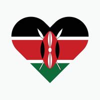 National Flag of Kenya. Kenya Flag. Kenya Heart flag. vector