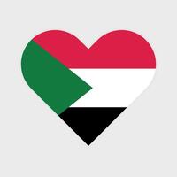 National Flag of Sudan. Sudan Flag. Sudan Heart flag. vector