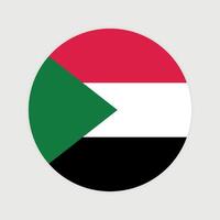 National Flag of Sudan. Sudan Flag. Sudan Round flag. vector