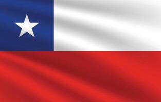 National flag of Chile. Chile Flag. Waving Chile flag. vector