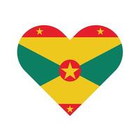 National flag of Grenada. Grenada Flag. Grenada Heart flag. vector