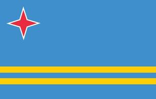 National flag of Aruba. Aruba Flag. vector