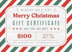 Christmas Gift Certificate Card Template