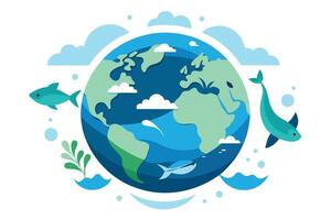 World Oceans Day vector