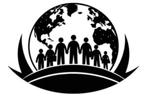 World Refugee Day Illustration Silhouetted vector