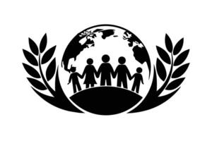 World Refugee Day Illustration Silhouetted vector