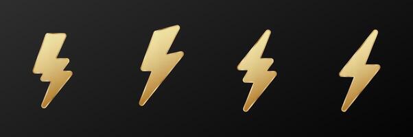 Gold thunder bolt Logo Thunder Energy Flash Bolt Icon vector