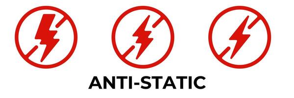 anti static Electric Power Thunder Flash Bolt Icon vector